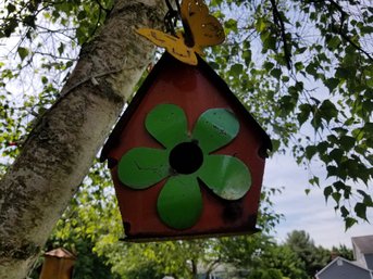 Whimsical Metal Art Birdhouse