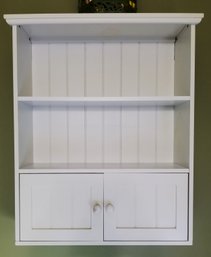 White Wood Wall Mounted Bathroom Storage Cabinet
