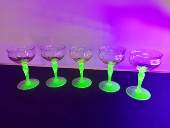 Watermelon Uranium Champagne Glasses