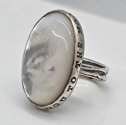 Sterling Silver Mother Of Pearl Secret Message Ring