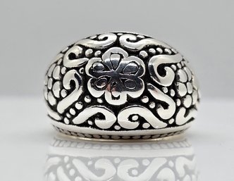 Sterling Silver Floral Dome Ring