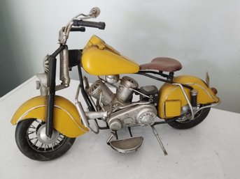 Motorcycle Metal Art Yellow