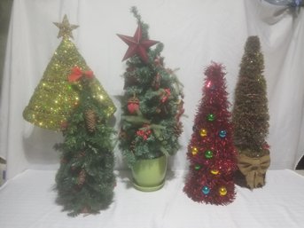 Five Artificial Decorative Floor Standing Christmas Trees