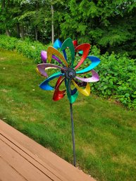 Colorful Shooting Star Wind Spinner With Solar Powered LED Lights Garden Yard Decor