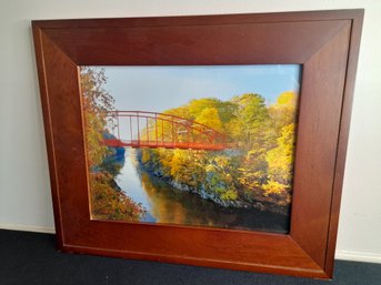 Red Bridge Fall Scene Print