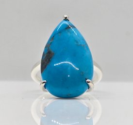 Blue Howlite Ring In Sterling