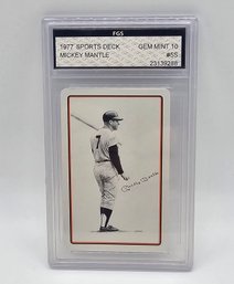 1977 Mickey Mantle Playing Card Graded 10 Gem Mint