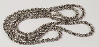 Thick Shiny Sterling Silver Rope Link Chain Necklace