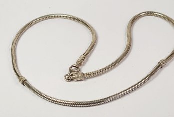 Vintage Sterling Silver Heavy Snake Chain Link Necklace
