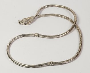 Vintage Sterling Silver Heavy Snake Chain Link Necklace