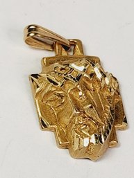 Solid 14k Yellow Gold Jesus Head / Face Pendant