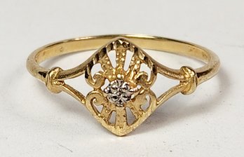 Vintage 10k Yellow Gold Filigree  Ring