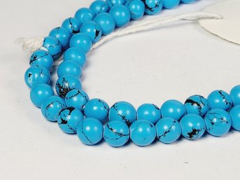 New   Sterling Silver FEROZA Turquois Stone   Beaded  Ball Necklace
