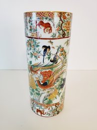 Vintage SajiJapan Porcelain Cylinder Vase