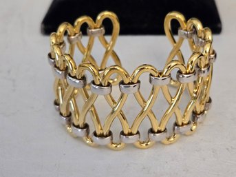 Robert Lee Morris Two-tone Gold/silver Caged Infinity Cuff Bracelet
