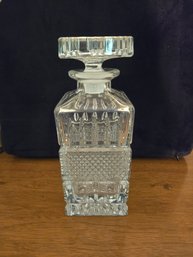 Stunning Vintage Brilliant Cut Crystal Decanter With Square Stopper
