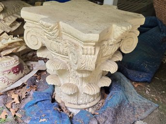 Large Neoclassical Style Carved Column Table / Bench / Decor