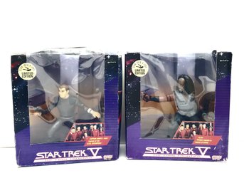 Lot Of 2 Galoob Star Trek V Figures Captain Kirk & KLAA Limited Edition 1989 Numbered In ORIG BOXES