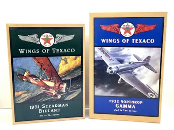 2x ERTL Wings Of Texaco Diecast Model Airplane Banks 1931 Stearman Biplane & 1932 Northrop Gamma LN COND 1990s