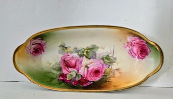Hand Painted Turn Vienna Austria Rose Bud Dish With Gold Trim And Crown Hallmark