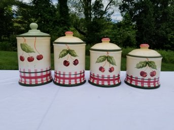 Well Equipped Kitchen Ceramic Cherry Fruit Canister Set