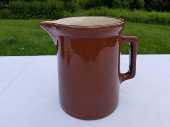 Vintage Brown Hand Painted Ceramic Pitcher