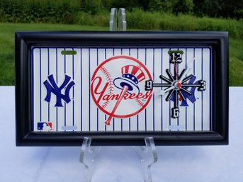 NY Yankees License Plate Wall Clock
