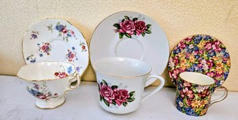Vintage Teacups & Saucers - Royal Winton Grimwades 'joyce-Lynn', FTD Japan, Hammersley England