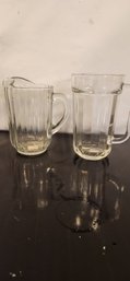 2 Anchor Hocking Glass Water Pitchers
