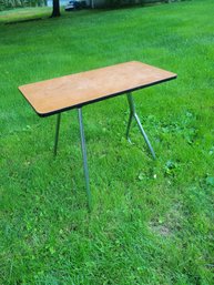 Vintage Folding Table.  Convenient Size With Interesting Legs. Sewing / End Table / Bar... - - - - Loc: Garage