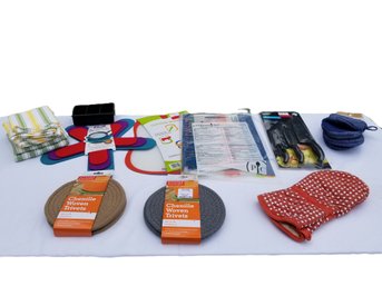 Nice Selection Of Kitchen Accessories: Cutting Mats, Chenille Trivets, Dish Towels, Pan Protectors & More