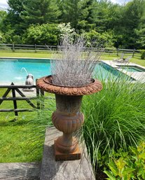 Large Vintage Neo Classical Cast Iron Garden Urn (#2)