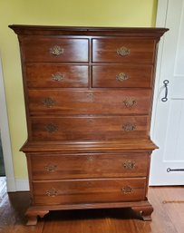 Traditional Style Wood Tall Dresser Chest On Chest