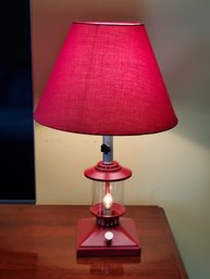 Red Lantern Style Table Lamp With Night Light