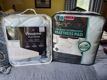 Two New Queen Sized Cooling Technology Mattress Pads By Protocol & Beautyrest