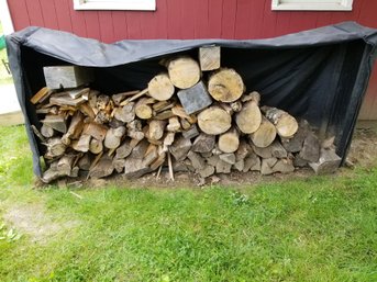 Seasoned Firewood, Firewood Rack Holder 8' & Woodhaven Cover - SEE DESCRIPTION