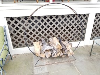 Wrought Iron Firewood Round Holder For Your Outdoor Fire Pit