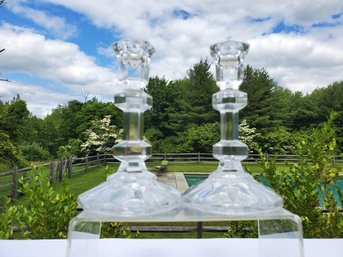 Pair Of Crystal Taper Candlestick Holders