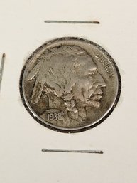 1938 D Buffalo Nickel (last Year Of Buffalos)