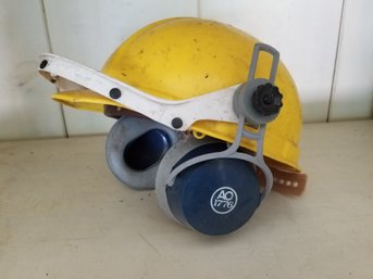 Hard Hat With Ear Protection For Loud Machines