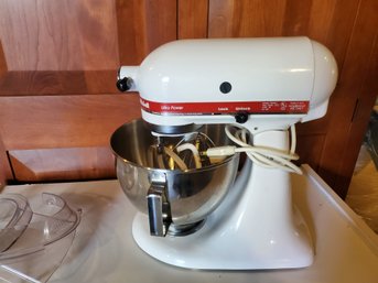KitchenAid White Ultra Power Model KSM90 Stand Mixer With Extras