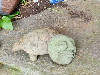 Concrete Turtle & Smiley Face Outdoor Decor