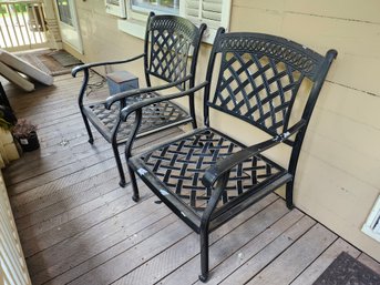 Two Metal Porch Chairs
