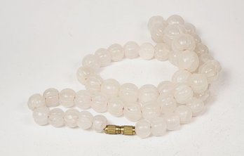 Vintage  Rose Quartz Graduated Ball Beaded  Necklace