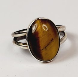 Tigers Eye Stone Sterling Ring