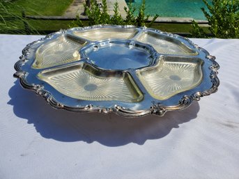 Vintage TOWLE Silverplate 5 Section Lazy Susan Serving Tray