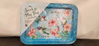 Never Used Hummingbird Snack Tray With Folding Legs