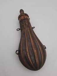 Antique Civil War Copper Powder Flask- Circa 1850-1870