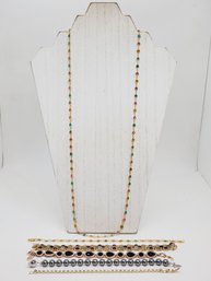 Mixed Lot Ladies Beaded, Pearl & Gemstone Bracelets & Necklace (Bag CC)