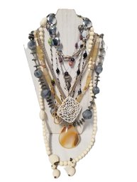 Great Selection Of Nine Matinee Length Beaded Necklaces   #3